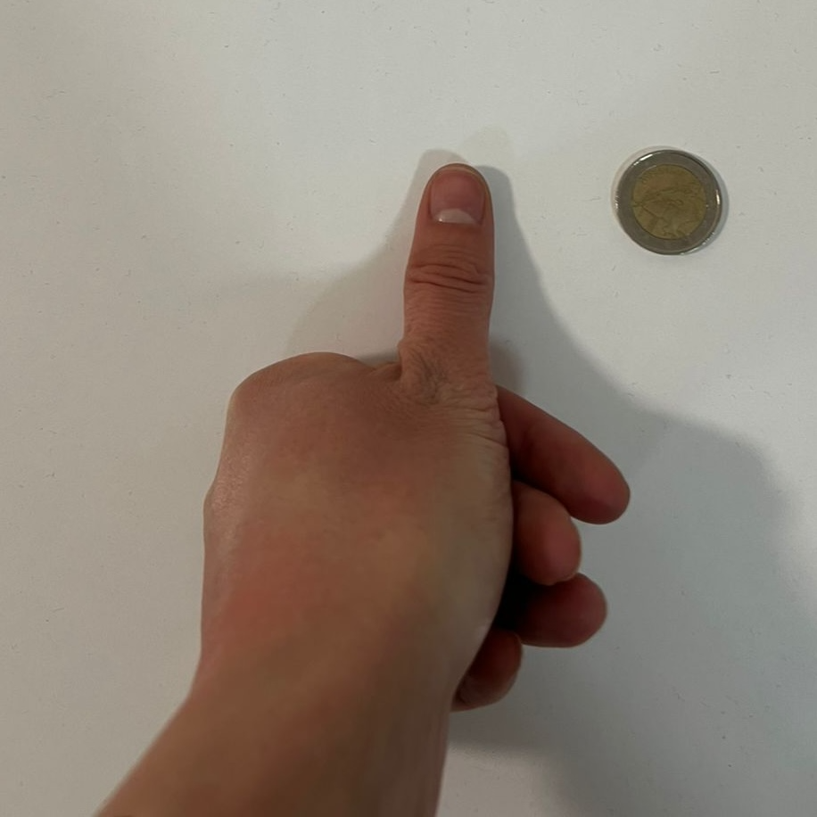 Fotografiere jeden Daumen einzeln, in Nahaufnahme